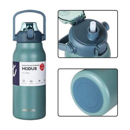 Garrafa térmica de água portátil de grande capacidade, caneca térmica, garrafa de água, copo térmico, aço inoxidável ao ar livre
