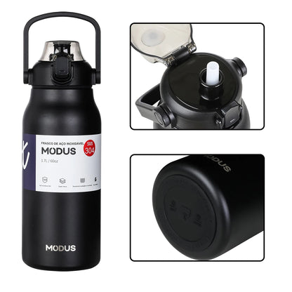Garrafa térmica de água portátil de grande capacidade, caneca térmica, garrafa de água, copo térmico, aço inoxidável ao ar livre
